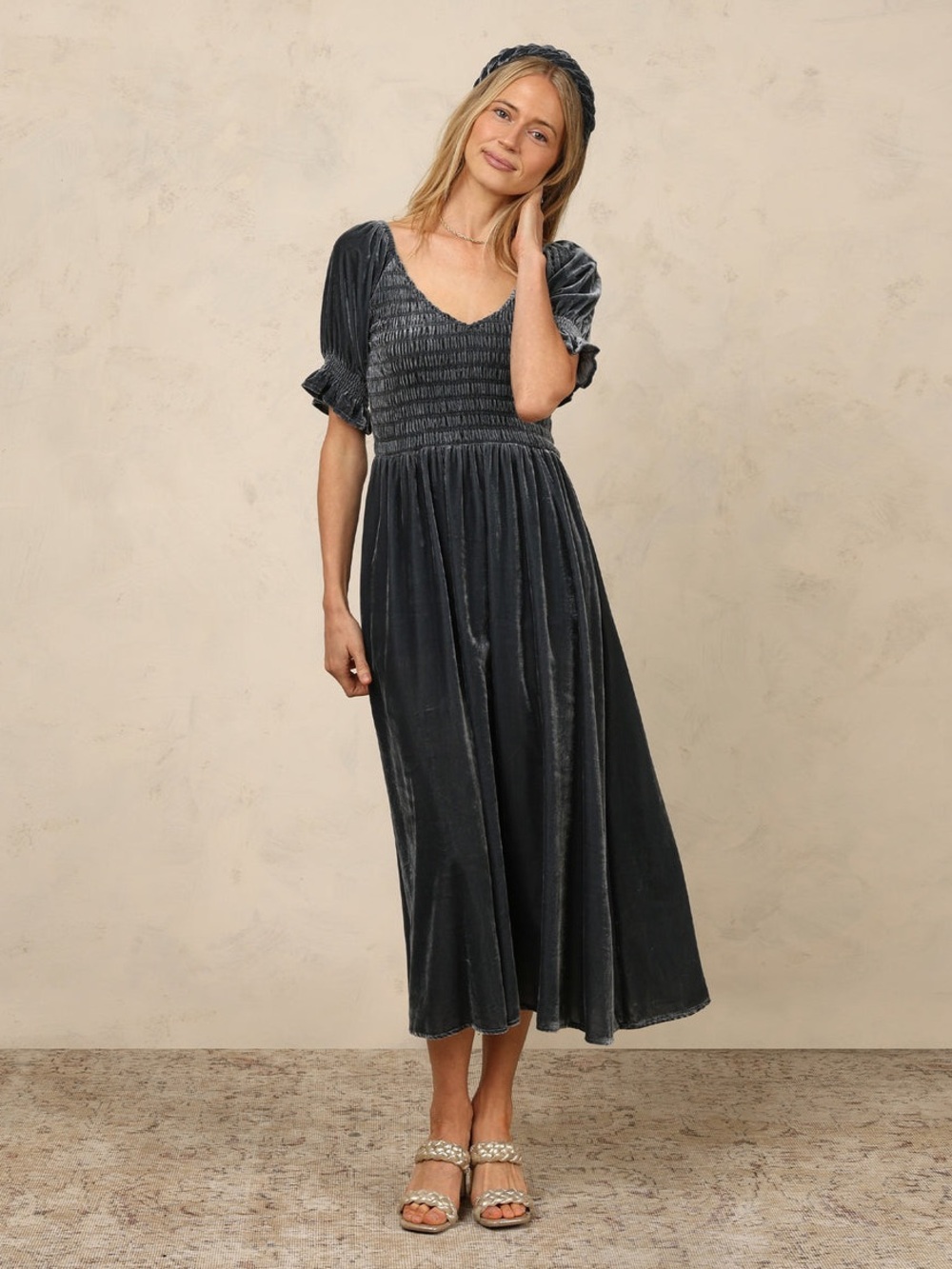 NORALEE ADELE DRESS MIDNIGHT VELVET XL NEW YEARS YULETIDE PREPPY TUCKERNUCK STYL